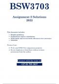 BSW3703 - ASSIGNMENT 2 SOLUTIONS - 2023