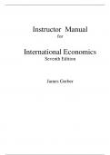 International Economics, 7e James Gerber (Instructor Manual)