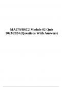 MA279/BSC2 Module 02 Quiz | Questions With Answers 2023/2024 | Latest Graded A+