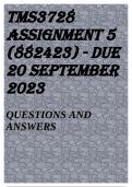 TMS3728 Assignment 5 2023 (882423) - DUE 20 September 2023