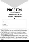 PRGRT04 Assignment 2 (ANSWERS) 2023 (590295)- DISTINCTION GUARANTEED 