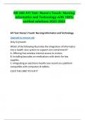 NR 360-ATI Test- Nurse's Touch- Nursing informatics and Technology-with 100% verified solutions-2023-2024