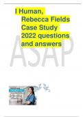 I Human, Rebecca Fields Case Study 2022 questions and answers
