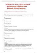 NURS 6521N Week 9 Quiz: Advanced Pharmacology: Questions with Rationale Walden University