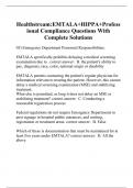 Healthstream:EMTALA+HIPPA+Professional Compliance Questions With Complete Solutions