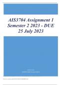 AIS3704 Assignment 1 Semester 2 2023 - DUE 25 July 2023
