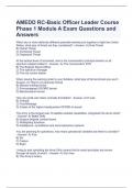 AMEDD RC-Basic Officer Leader Course Phase 1 Module A Exam Questions and Answers 