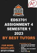 EDS3701 Assignment 4 2023 (ANSWERS)