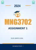 MNG3702 Assignment 1 Semester 1  Due March 2024
