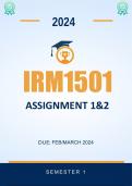 IRM1501 Assignment 1 and 2 2024