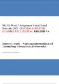 NR 360 Week 7 Assignment Virtual Social  Networks 2023 -2024 NEW SEMESTER  (SUMMER FALL SESSION) GRADED A+