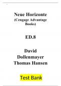 Neue Horizonte (Cengage Advantage Books)  ED.8  David Dollenmayer Thomas Hansen        Test Bank 2021