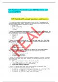 ATI NUTRITION PROCTORED QUESTGIONS AND ANSWERS