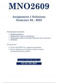 MNO2609 - ASSIGNMENT 1 SOLUTIONS - 2023