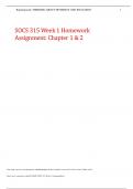 SOCS 315 Week 1 Homework Assignment: Chapter 1 & 2 - Graded An A+