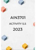 AIN3701 ACTIVITY 5.5 SOLUTIONS  2023