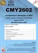 CMY2602 Assignment 1 (COMPLETE ANSWERS) Semester 1 2024 - DUE March 2024
