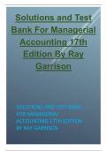 Solutions  For Managerial Accounting 17th Edition By Ray Garrison 2024 revised latest update test bank