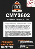 CMY2602 Assignment 2 Semester 2 2023 (ANSWERS)