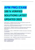 APM PMQ EXAM 100 % VERIFIED  SOLUTIONS LATEST  UPDATED 2023