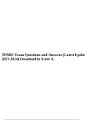 TFM01 Exam Questions and Answers (Latest Update 2023-2024) Download to Score A.