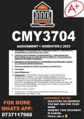 CMY3704 Assignment 2 Semester 2 2023 (ANSWERS)