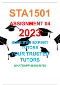  STA1501 ASSIGNMENT 4 SOLUTIONS 2023 YEAR MODULE