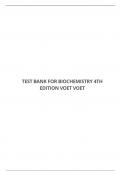 TEST BANK FOR BIOCHEMISTRY 4TH EDITION VOET 