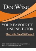 Maryville Nurs620 Exam 1 questions and answers well verifed by DOCWISE