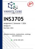 INS3705 Assignment 2 (DETAILED ANSWERS) Semester 1 2024 - DISTINCTION GUARANTEED 
