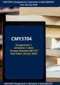 CMY3704 Assignment 1 Semester 2 2023 (681757) Due: TODAY (Referencing and Reference list included)