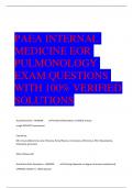 PAEA INTERNAL  MEDICINE EOR  PULMONOLOGY  EXAM QUESTIONS  WITH 100% VERIFIED  SOLUTIONS