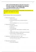 ADVANCED PHARMACOLOGY EXAM 1: STUDY GUIDE - EXAM PREPARATIONS, AND QUESTIONS AND ANSWERS
