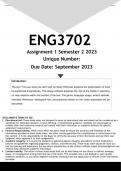 ENG3702 Assignment 2 (ANSWERS) Semester 2 2023 - DISTINCTION GUARANTEED