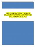 HESI PHARMACOLOGY ACTUAL EXAM 55 QUESTIONS AND ANSWERS 2022