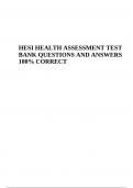 HESI HEALTH ASSESSMENT TEST BANK | QUESTIONS AND ANSWERS | LATEST UPDATE 100% CORRECT