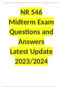 NR 546 Midterm Exam Questions and Answers  Latest Update 2023/2024