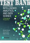 TEST BANK for Business Intelligence, Analytics, and Data Science: A Managerial Perspective, 4th edition Ramesh Sharda, Dursun Delen and Efraim Turban. ISBN-13: 9780137305711.