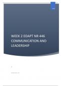WEEK 2 EDAPT NR 446 COMMUNICATION AND LEADERSHIP