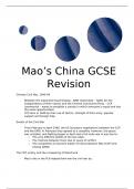 Edexcel (9-1) GCSE History Notes on Mao's China