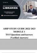 AHIP STUDY GUIDE Questions and Answers 2022/2023 | Verified Answers