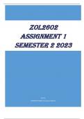 ZOL2602 ASSIGNMENT 1 SEMESTER 2 2023