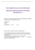 NSG 6005 FINAL EXAM 2023/2024 100 QUESTIONS WITH ANSWER |GRADED A++