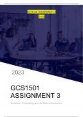 GCS1501 Assignment 3 2023  (DUE 06 AUGUST 2023)