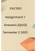 FAC1501 Assignment 1 Answers (QUIZ) Semester 2 2023