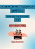 HMPYC80 Assignment 5 2023 Answers - Research Methodology