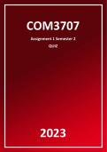 COM3707 Assignment 1 Semester 2 (QUIZ) 2023 - Due: 10 August