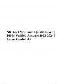 NR 326 CMS Exam Questions With Answers | Latest Verified 2023/2024 | Graded A+ 