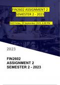 FIN2602 ASSIGNMENT 2 SEMESTER 2 2023 (DUE Friday, 29 September 2023, 6:00 PM )