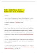 NURS 6630 FINAL EXAM 1 – QUESTION WITH ANSWERS
